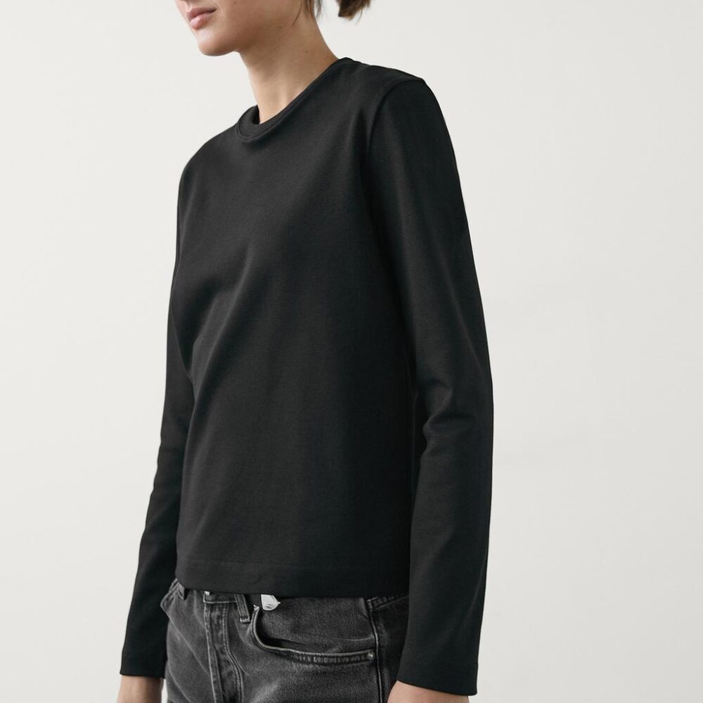100% cotton interlock long sleeve T-shirt